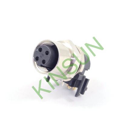 کانکتور زن 4 پین THT کدگذاری شده D M12 90°
